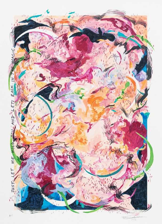 Michaela Yearwood-Dan, ‘Just’, 2023, Print, 14 layer silkscreen print on 410gsm Somerset Radiant White paper, sealed with a screen-printed gloss varnish, Avant Arte, Numbered, Dated