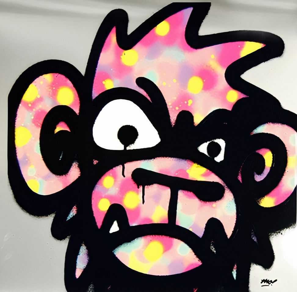 Mighty Mo, ‘Monkey (Special)’, 03-09-2009, Print, Two colour screenprint with spray painted fill colour, Pictures On Walls, Numbered, Handfinished