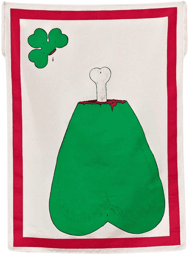 Mike Kelley, ‘Unlucky Clover’, 1989, Print, Silk screen on China Silk Hobotai, null, Numbered, Dated