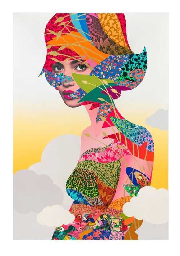 Miss Bugs, ‘Augmented Skies (Yellow)’, 30-11-2021, Print, Digital inkjet archival print with 10 colour screenprint overlay and 24 karat gold leaf embellishment, on Hahnemuhle photorag 308gsm paper, Institut Editions, Numbered