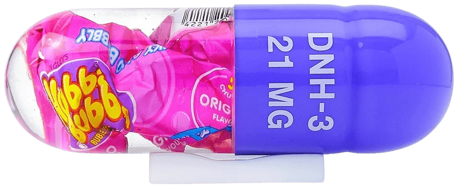Miss Bugs, ‘P11 (Junk Caps - Hubba Bubba)’, 2022, Sculpture, Polyurethane UV Resin with Pigment with Encapsulated Discarded Food Wrapper, Jealous Gallery, 
