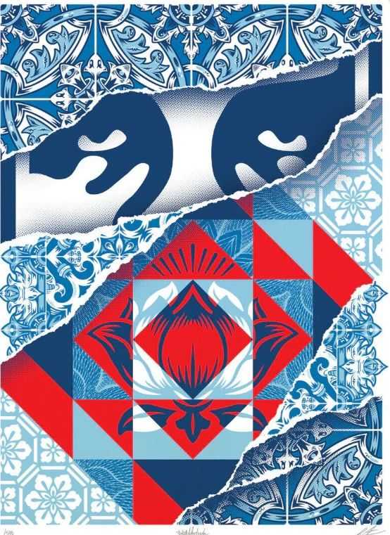 Add Fuel, ‘Modular Art Print’, 2022, Print, Four-colour screen print on thick pure white paper, Obey Giant, 