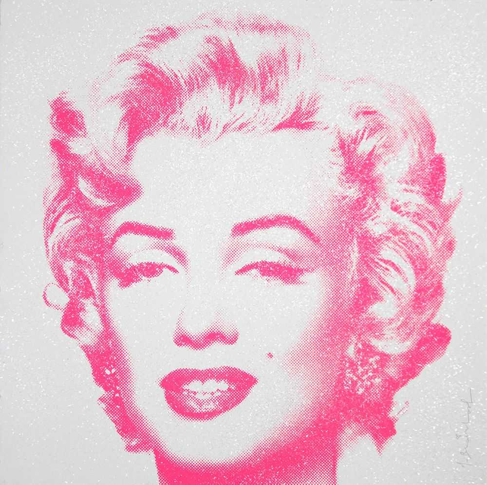 Mr. Brainwash, ‘Diamond Girl (Pink)’, 01-07-2016, Print, One colour screenprint on hand-torn archival art paper hand finished with diamond dust and spray paint, Self-released, Numbered, Handfinished