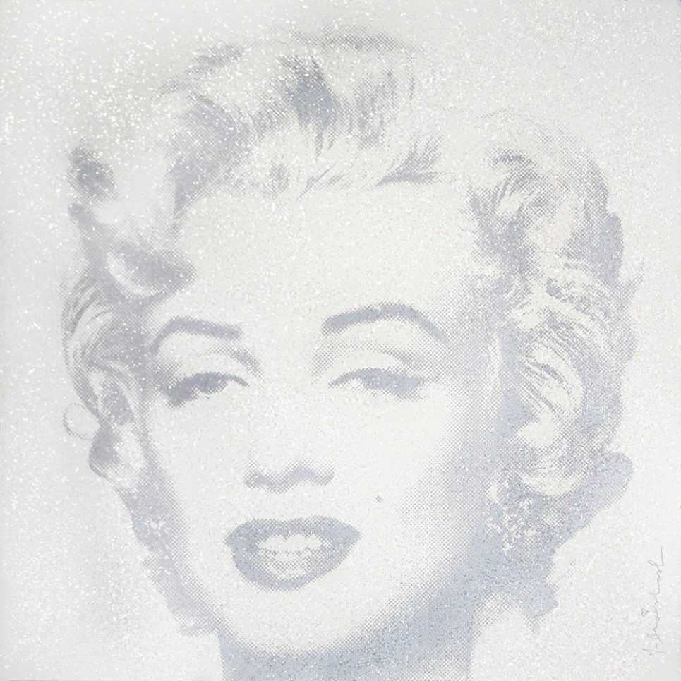 Mr. Brainwash, ‘Diamond Girl (Silver)’, 01-07-2016, Print, One colour screenprint on hand-torn archival art paper hand finished with diamond dust and spray paint, Self-released, Numbered, Handfinished