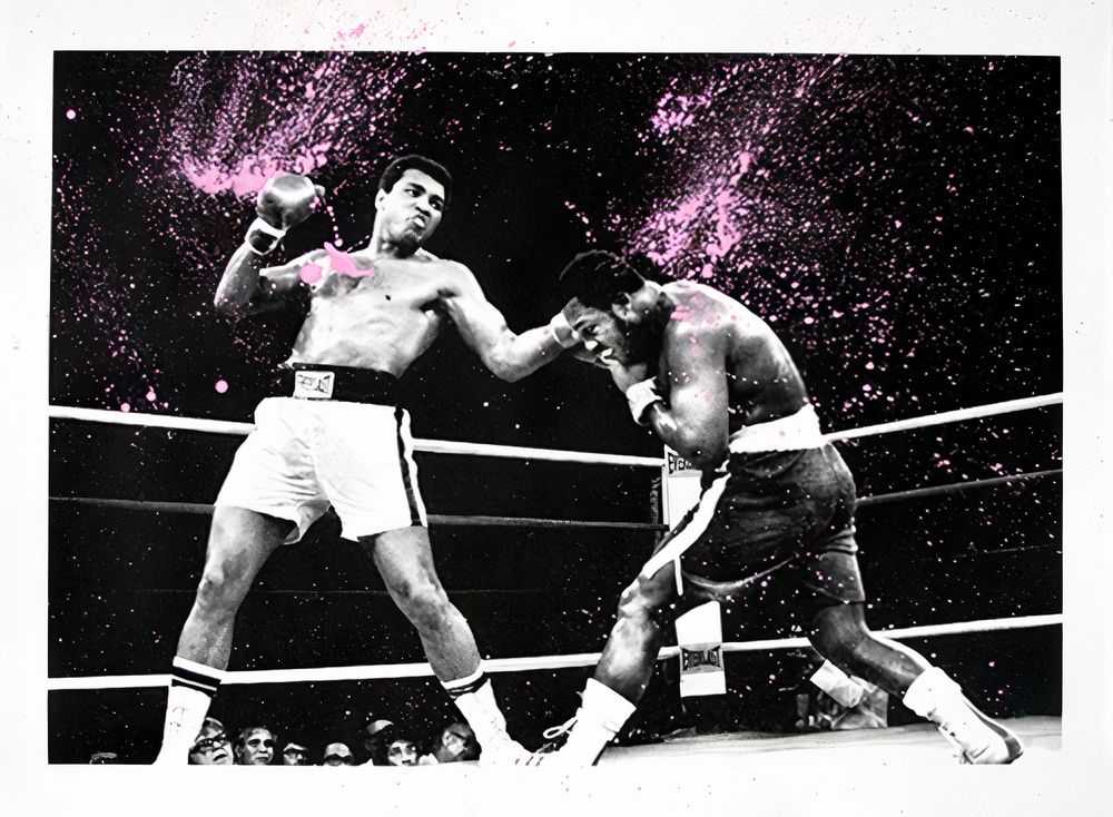 Mr. Brainwash, ‘Grand Ali (Pink)’, 24-08-2017, Print, One colour screen print, hand-finished with paint on hand-torn archival art paper, Self-released, Numbered, Handfinished