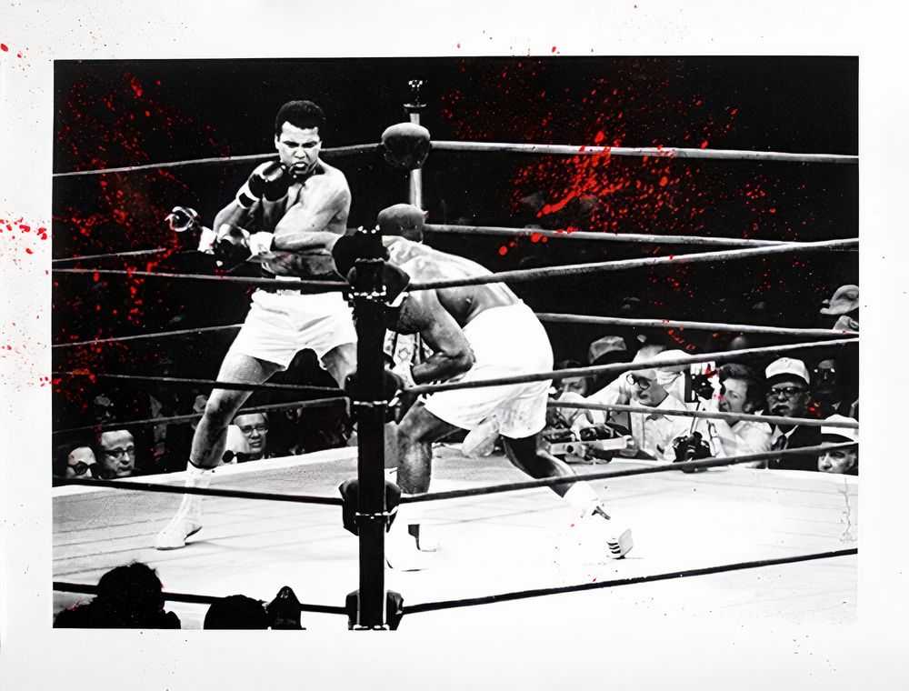 Mr. Brainwash, ‘Majestic Ali (Red)’, 24-08-2017, Print, One colour screen print, hand-finished with paint on hand-torn archival art paper, Self-released, Numbered, Handfinished