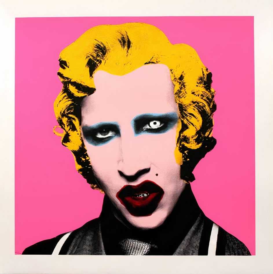 Mr. Brainwash, ‘Marilyn Manson’, 2009, Print, Six colour screenprint on square hand torn textured archival art paper, Self-released, Numbered