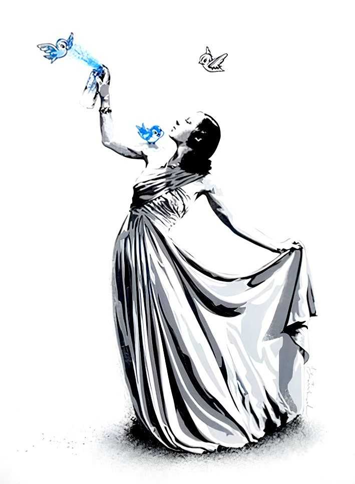 Mr. Brainwash, ‘Nepal (Blue)’, 2015, Print, Six-colour screen print on hand torn archival art paper, Self-released, Numbered