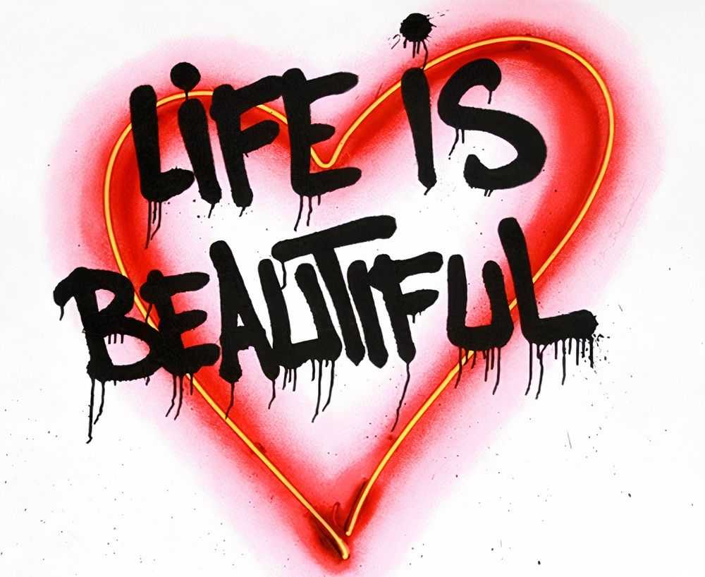 Mr. Brainwash, ‘Speak From The Heart - Life Is Beautiful’, 15-08-2018, Print, Ten colour screen print on archival art paper with hand finish paint splatter, Self-released, Numbered, Handfinished
