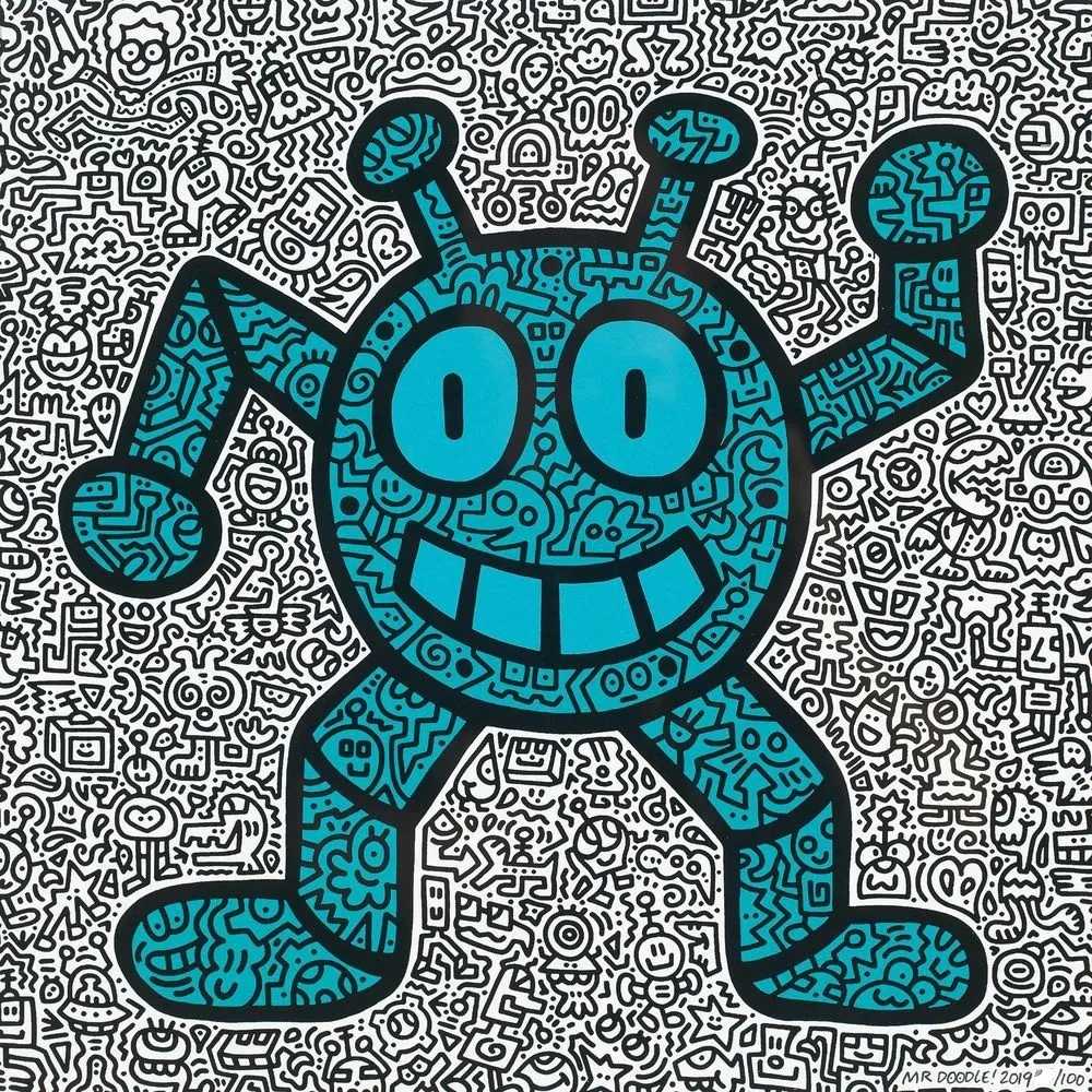 Mr. Doodle, ‘Blue Robot’, 2019, Print, Screenprint, Self released, Numbered