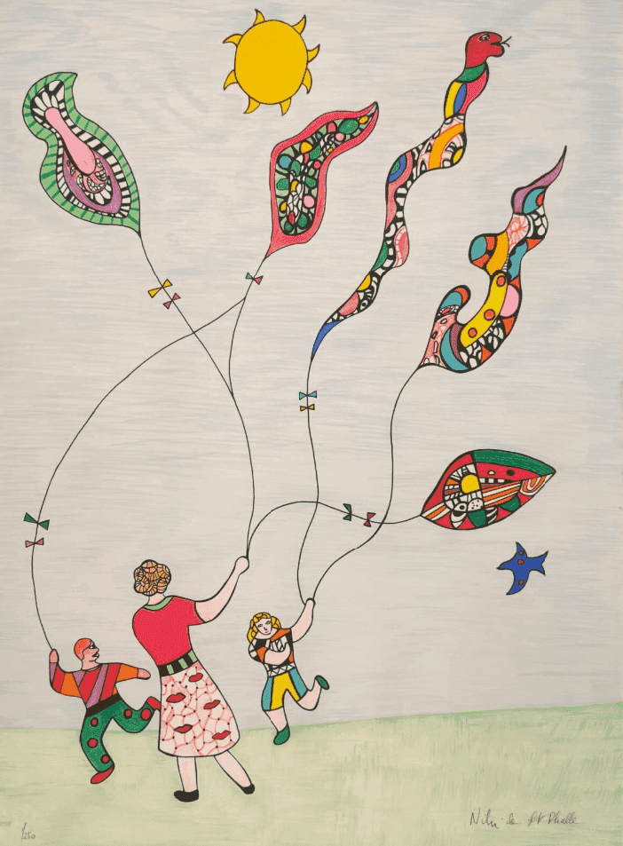 Niki de Saint Phalle, ‘Children and Kites’, 1995, Print, Lithograph on paper, Editions de la Différence, 