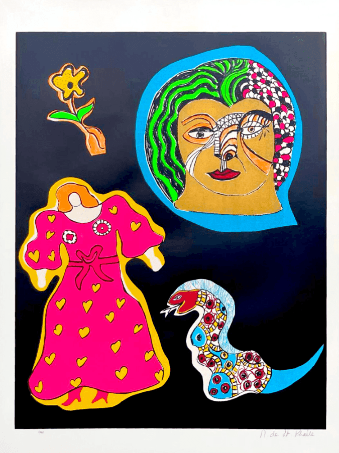 Niki de Saint Phalle, ‘La Robe Rouge (Ulm-Chenivesse 48)’, 1970, Print, Seventeen colored screenprint on Arches vellum paper, null, Numbered