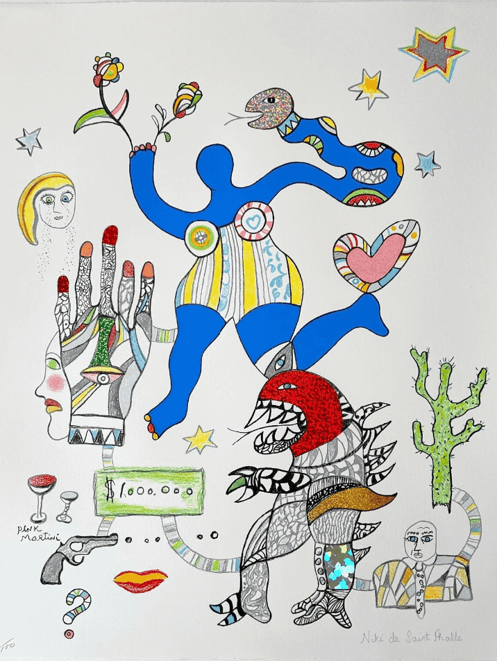 Niki de Saint Phalle, ‘Pink Martini’, 1970, Print, Lithography and collage on paper, null, Numbered