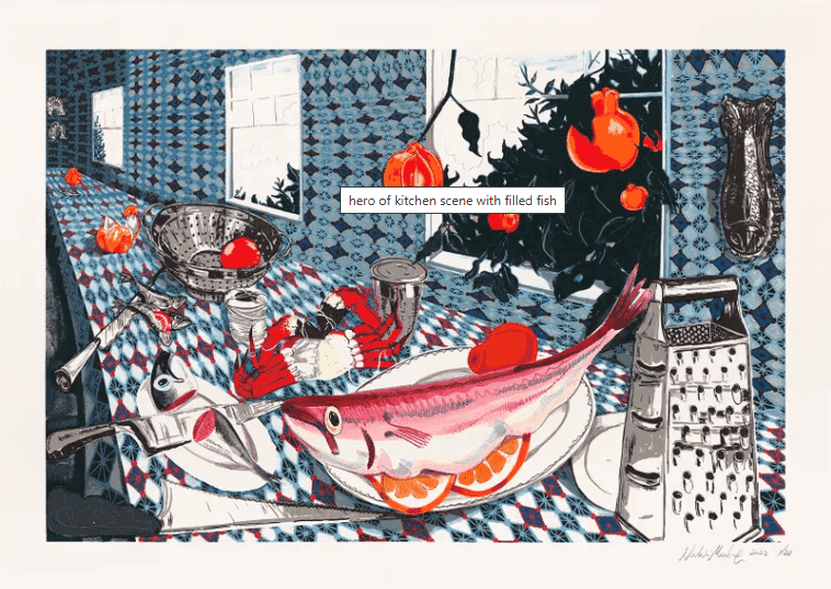 Nikki Maloof, ‘Oranges’, 2022, Print, 13-colour silkscreen on 320gsm Coventry Rag White paper, uniquely hand-finished by the artist with coloured pencil and collaged elements of gouache on paper., Avant Arte, Numbered, Dated, Handfinished