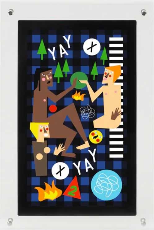 Nina Chanel Abney, ‘Digital Blue’, 2025, Sculpture, Looping digital video NFT with acrylic stand, null, Numbered