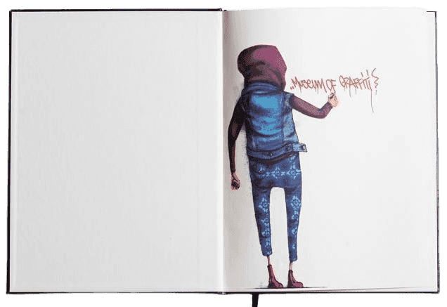 OSGEMEOS, ‘OSGEMEOS Limited Edition Black Book’, 2020, Collectible, Official black book featuring printed artwork on first page (all other pages are blank), Museum of Graffiti, 