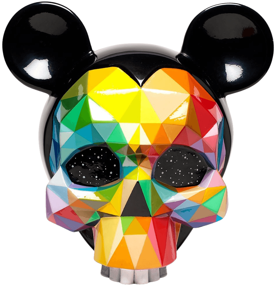 Okuda (Oscar San Miguel Erice), ‘Mickey's Skull’, 01-03-2018, Sculpture, Synthetic enamel on fiberglass. Glossy coating, Ink And Movement, Numbered