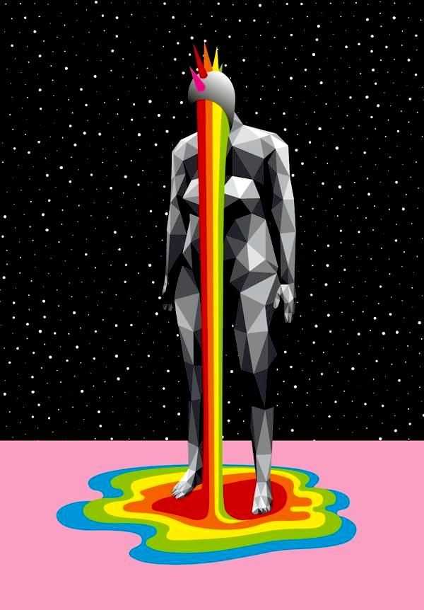 Okuda (Oscar San Miguel Erice), ‘Rainbow Vomit’, 14-02-2019, Print, 16 Layer screenprint, Mirus Gallery, Numbered