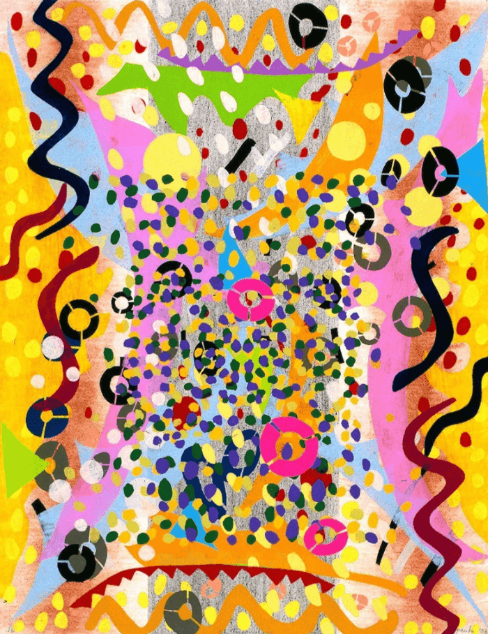 Pacita Abad, ‘Oh Happy Days’, 2003, Print, 26-colour, 10-stencil coloured paper pulp on handmade STPI paper, null, Numbered, Dated