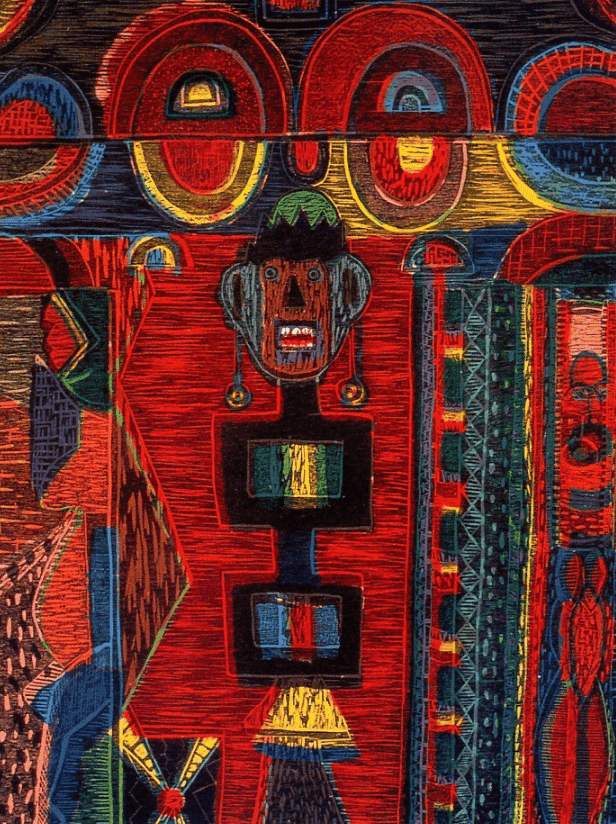 Pacita Abad, ‘Watusi - I'm Lost Without you’, 1991, Print, Paper pulp painting, custom made paper which was editioned for a key woodblock, printing in black ink, null, 
