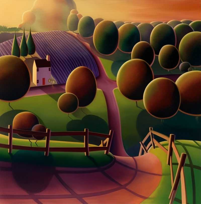 Paul Corfield, ‘Lavender Cottage’, 2020, Print, Giclee Print on Canvas, null, Numbered, Framed