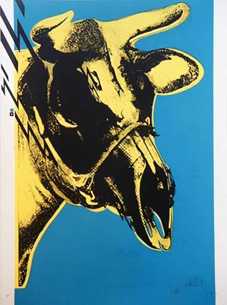 Paul Insect, ‘Dead Cow (Blue / Yellow)’, 2007, Print, 3 colour screenprint on Arches 88 250gsm paper, Pictures On Walls, Numbered, Dated