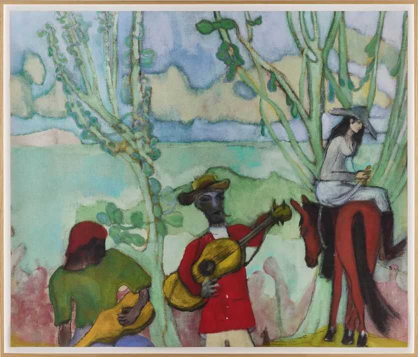 Peter Doig, ‘D2-4 Music (2 Trees)’, 2023, Print, Giclée Print on Cotton Smooth Rag, Oak frame, UV Acrylic Glass, Heni, Numbered, Framed