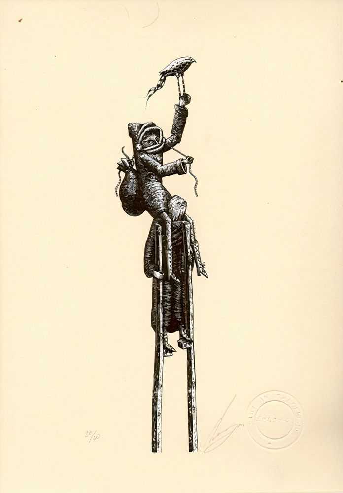 Phlegm, ‘Stilt’, 09-12-2010, Print, A highly detailed two colour print, Self-released, Numbered