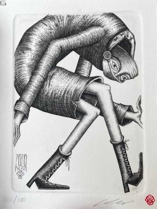 Phlegm, ‘Trapped’, 2024, Print, White fabriano paper with black ink, null, Numbered