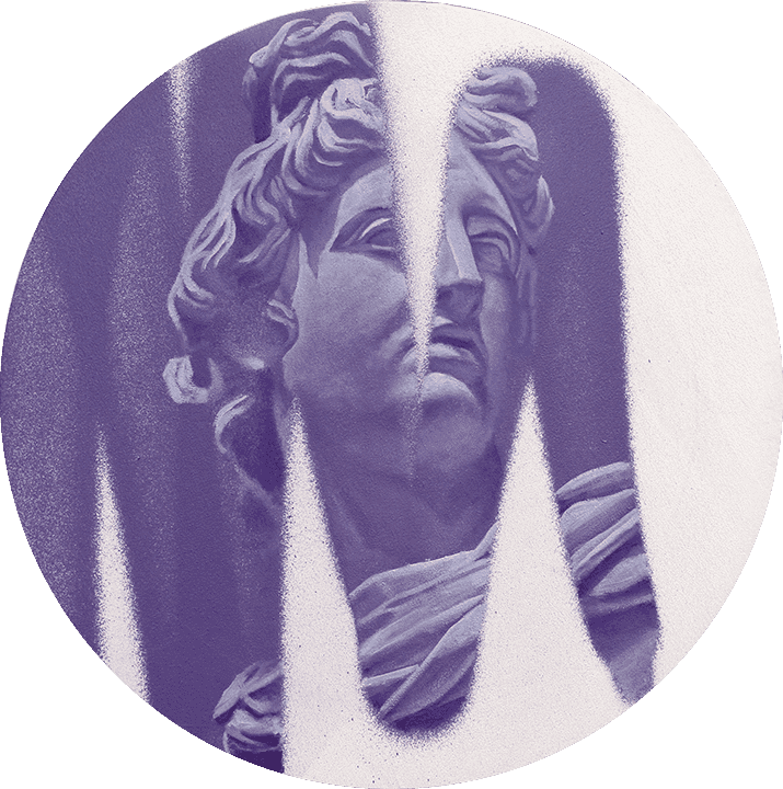 Pichiavo, ‘Graff Ekfrasi Apollo (Ultraviolet)’, 09-07-2020, Print, Spray and oil paint on canvas, Self-released, Numbered