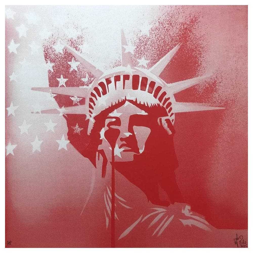 Pure Evil, ‘Amerika (Red)’, 29-06-2018, Print, 1 colour screenprint on metallic paper, Self-released, Numbered