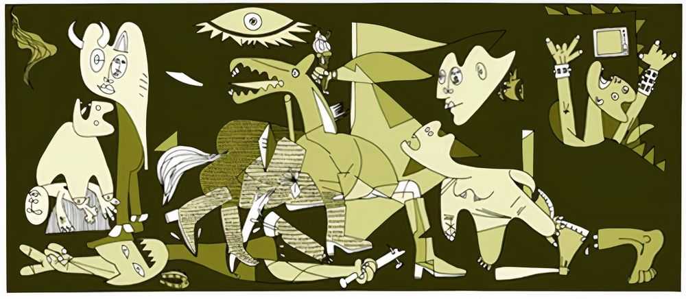 Pure Evil, ‘Guernica (Yellow Large)’, 19-04-2007, Print, Pigment on Hannemuhle 308 gram archival paper, Self-released, Numbered