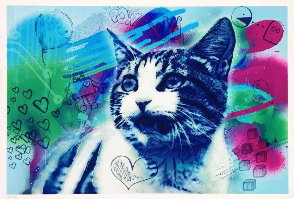 R3L, ‘Graffiti Cat’, 2019, Print, Print on Hahnemühle 308gsm Smooth Photo Rag fine-art matte paper, null, Numbered