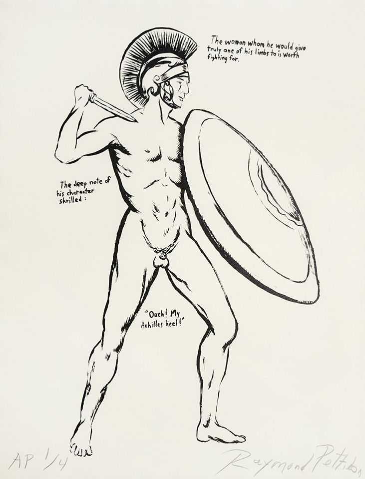 Raymond Pettibon, ‘Untitled (Achilles Heel...)’, 2018, Print, Lithograph, Brooke Alexander, Numbered