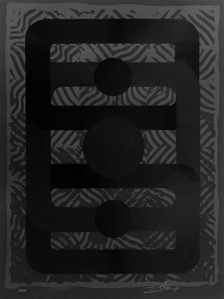 Revok, ‘_0101010_ (Blk)’, 24-08-2015, Print, 4 colour screenprint 250g Hahnemühle Aquarellkarton Burgund, Draw A Line, Numbered