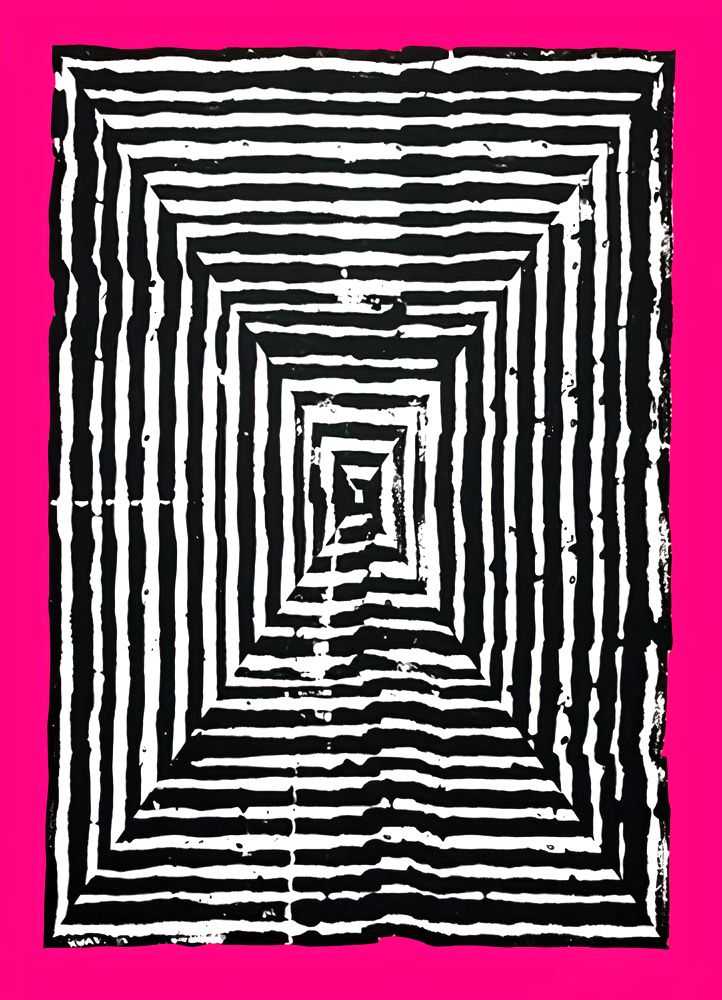 Revok, ‘Kundalini Loop 2 (Fucsia)’, 14-01-2018, Print, 2 colour screenprint on 100% cotton paper fluo background, Studiocromie, Numbered