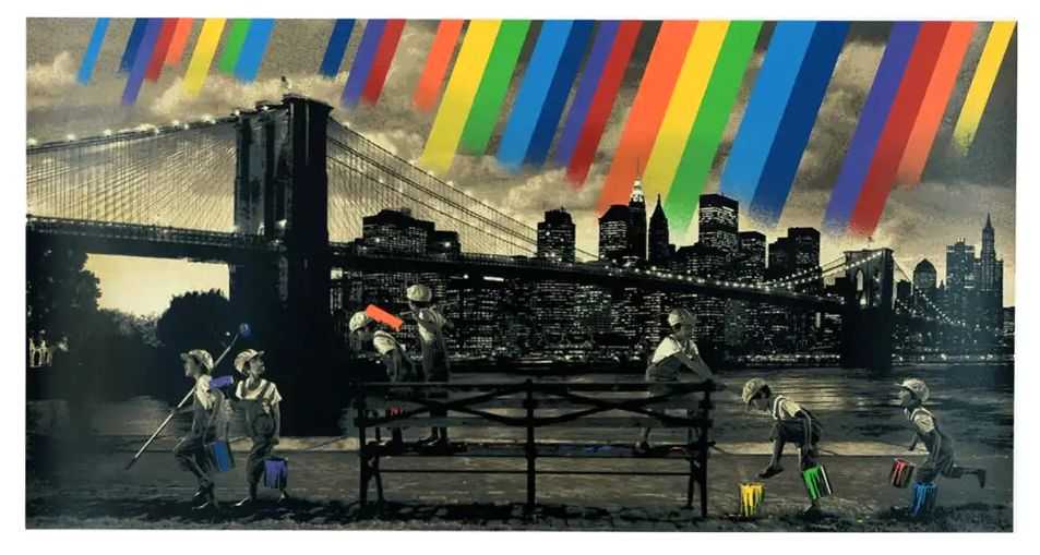 Roamcouch, ‘Brooklyn Bridge (Sepia)’, 27-06-2014, Print, 20 Colour Screenprint, UTB NYC, Numbered