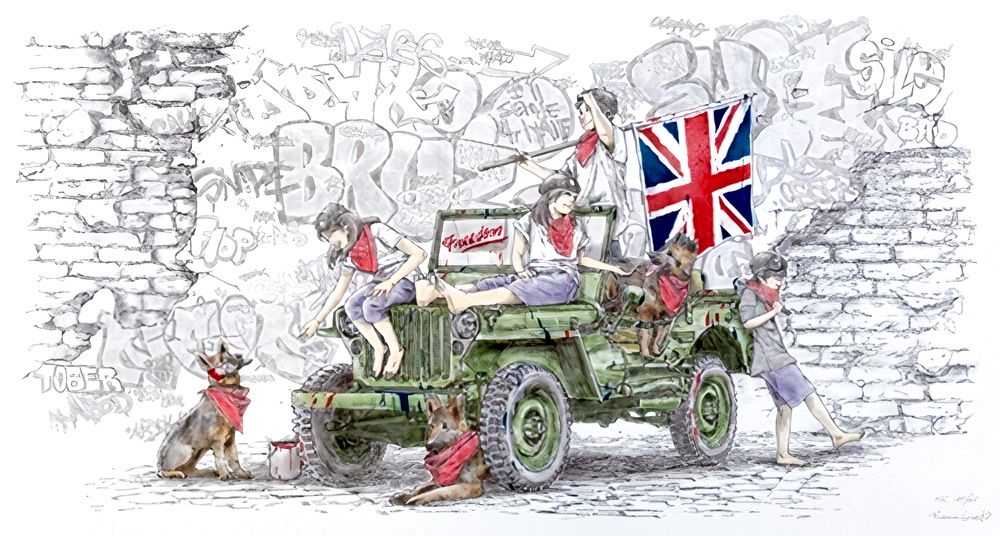Roamcouch, ‘Freedom Fighters (UK)’, 21-12-2017, Print, Pigment print/Stencil spray, Self-released, Numbered, Handfinished