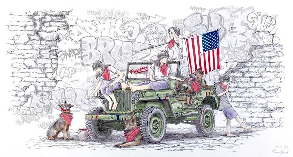 Roamcouch, ‘Freedom Fighters (USA)’, 21-12-2017, Print, Pigment print/Stencil spray, Self-released, Numbered, Handfinished