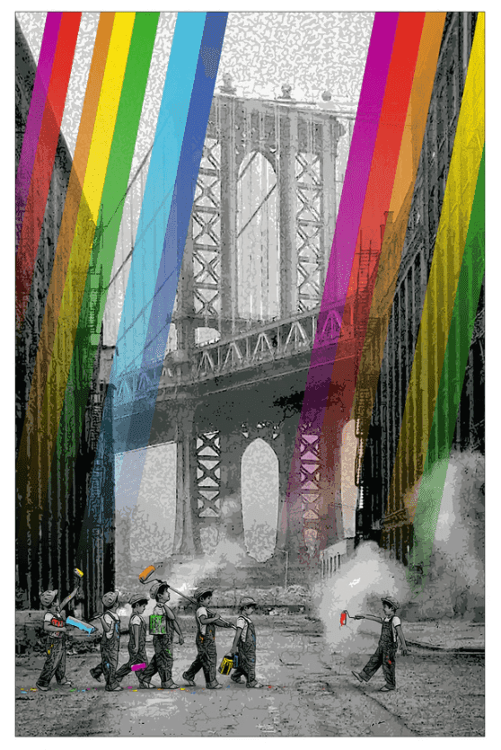 Roamcouch, ‘Once Upon a Time in Brooklyn - Mono’, 2023, Print, 23 colour screen print, AXON Gallery, Numbered