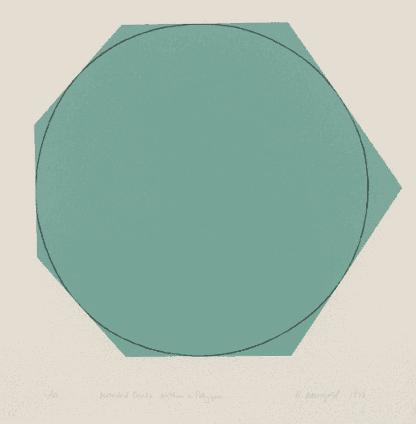 Robert Mangold, ‘Distorted Circle’, 1973, Print, Screenprint in green and black, on Rives BFK paper, Fischbach gallery, Numbered, Dated