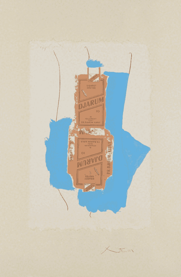 Robert Motherwell, ‘Djarum’, 1975, Print, Lithograph, screenprint and collage in colors with hand-coloring, on tan HMP paper to Arches Cover paper, with full margins, null, Numbered