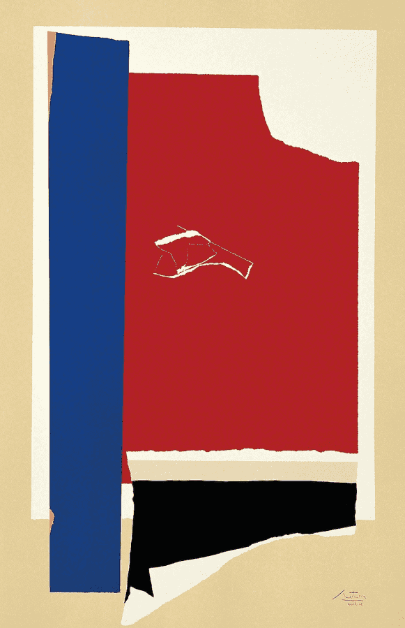 Robert Motherwell, ‘On the Wing’, 1984, Print, Lithograph, embossing and collage, Tyler Graphics Ltd., Numbered