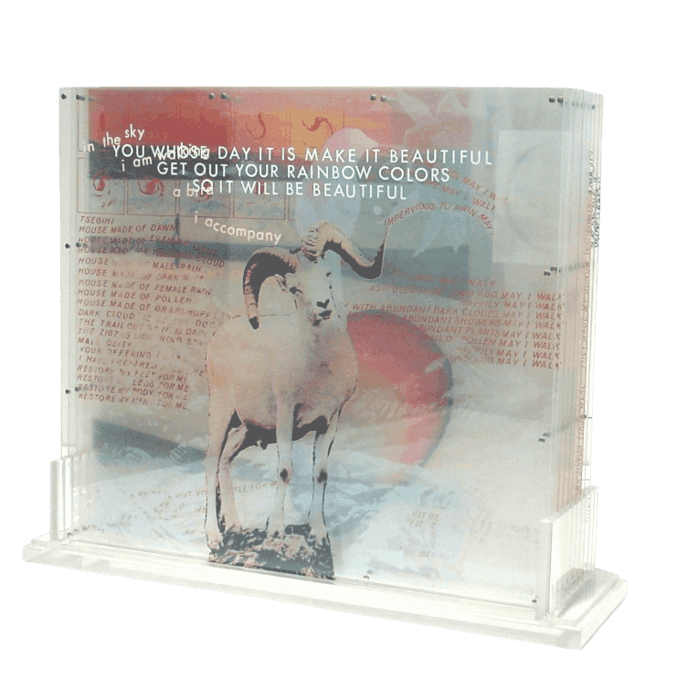 Robert Rauschenberg, ‘Opal Gospel’, 1971, Sculpture, Screenprint on ten Plexiglas sheets in Lucite base, with stainless-steel cover, null, 