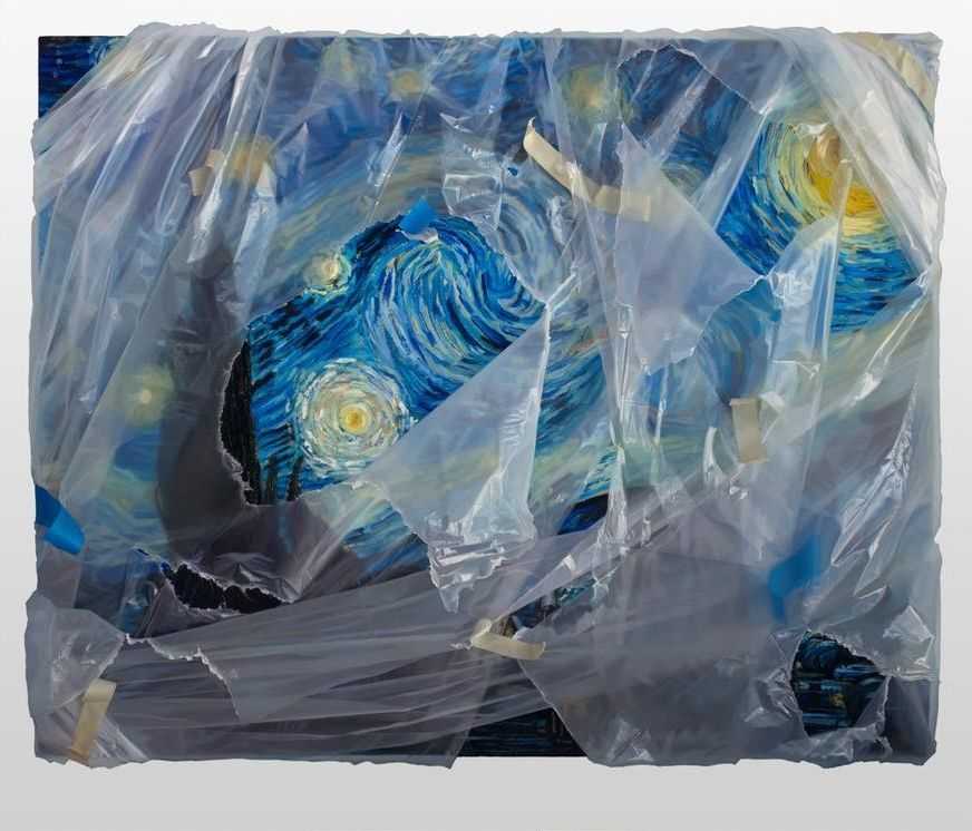 Robin Eley, ‘Starry Night (wrapped)’, 2019, Print, Acrylic and archival ink on Moab Entrada 300, Self Released, Numbered, Handfinished