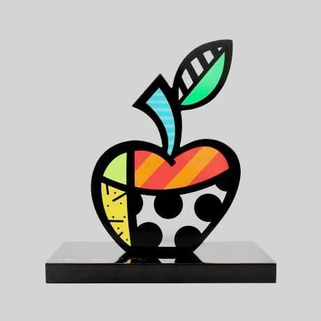 Romero Britto, ‘Big Apple II (Black Base)’, 2020, Print, Giclee On Canvas, Castle Fine Art, Numbered