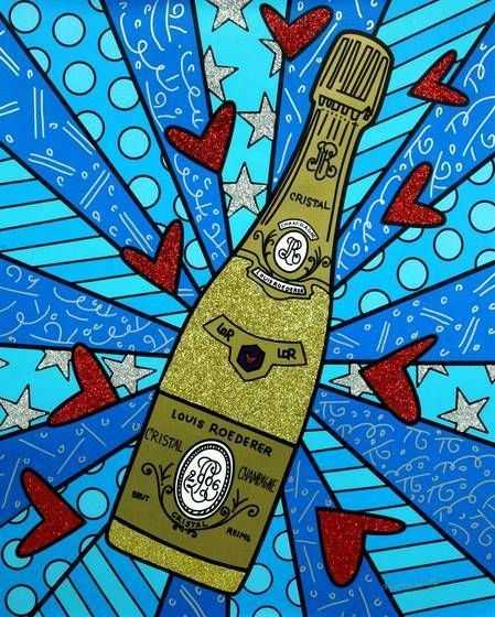 Romero Britto, ‘Champagne Wishes and Caviar Dreams’, 2021, Print, Digital print on canvas with BRITTO®️ Diamond Dust hand embellishments, BRITTO®️ Studios, Handfinished