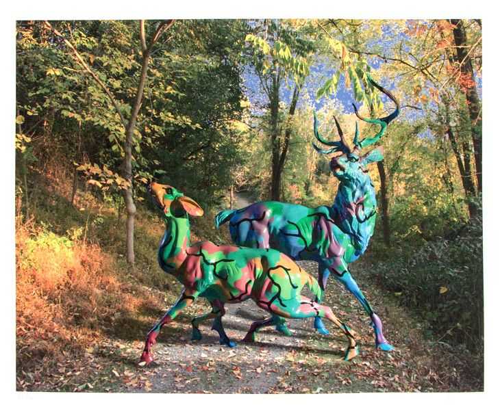 Ron English, ‘Camo Deer In Enchanted Forest’, 28-11-2016, Print, Archival Pigment Print on Museum Natural Fine Art Paper, 1xRUN, Numbered