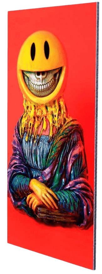 Ron English, ‘Mona Lisa Grin - Welcome Wall’, 01-04-2020, Sculpture, Archival Pigment Print on Metal with Etched Acrylic Base, 1xRUN, Numbered