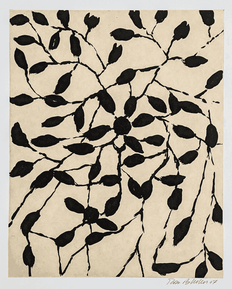 Ross Bleckner, ‘At Present’, 2007, Print, Sugarlift aquatint with chine collé on Somerset wove paper., Paulson Bott Press, Numbered, Dated